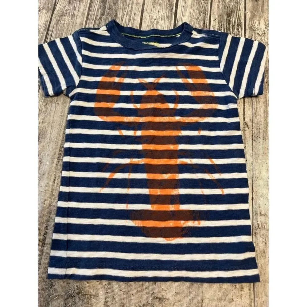 Girls blue white striped crew cuts shirts size‎ 3